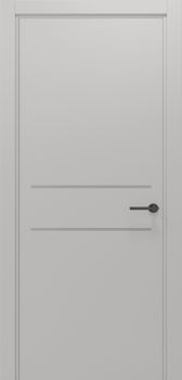 Міжкімнатні двері Gorgania Дукач глухі з сірим/чорним молдингом