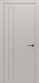 Міжкімнатні двері Gorgania Гердан глухі з сірим/чорним молдингом