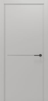 Міжкімнатні двері Gorgania Шелест глухі з сірим/чорним молдингом