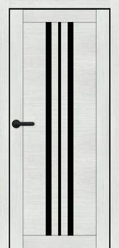 Міжкімнатні двері Portalino ПВХ, скло сатин/чорне PL-ECO-07